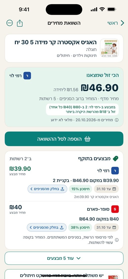מבצעים בדף מוצר